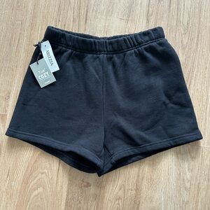 NEW WITH TAGS Aritzia Tna Cozy Black Sweat Shorts